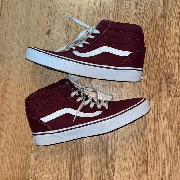 Vans Shoes - Maroon High-Top Vans